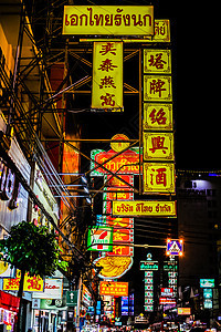 曼谷唐人街夜景图片