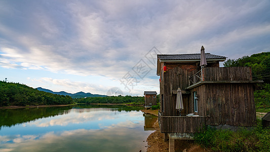 景区厕所婺源民宿的外景背景