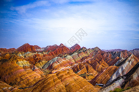 金秋旅游展架十月金秋张掖七彩丹霞背景