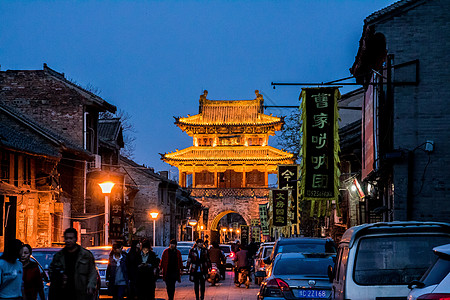 老街夜景洛阳古城老街背景