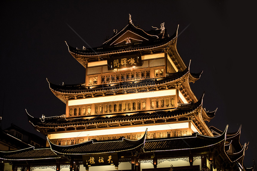 寺庙夜景