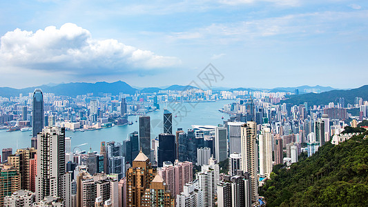 香港维多利亚港全景香港背景