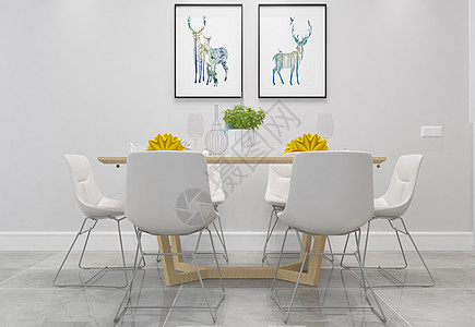 餐厅装饰画现代简洁风家居陈列室内设计效果图背景
