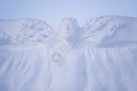 吉林，长春著名旅游景点净月潭的雪雕。图片