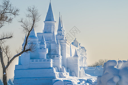 吉林长春著净月潭的雪雕高清图片