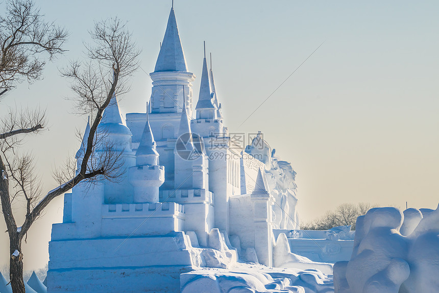 吉林长春著净月潭的雪雕图片