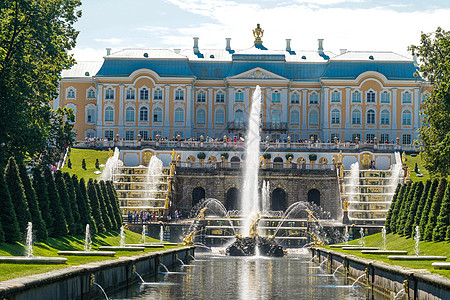 法式俄罗斯圣彼得堡夏宫背景