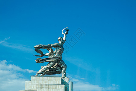 莫斯科国民经济成就展览中心雕像背景图片