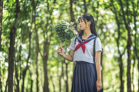 校园小清新美女图片