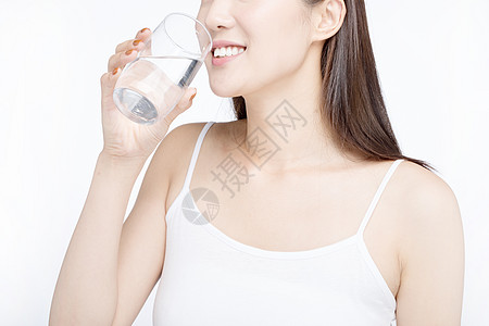 身体排毒女性喝水健康生活背景