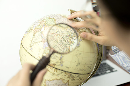 地球中国女学生学习地理背景