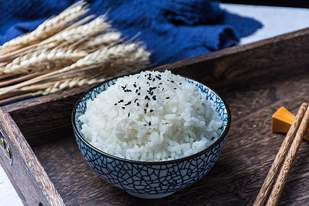 健康大米东北珍珠大米饭背景