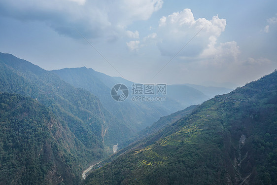 尼泊尔ABC徒步山路风光风景图片