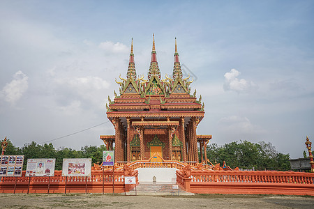 柬埔寨式寺庙尼泊尔蓝毗尼柬埔寨佛教寺庙背景