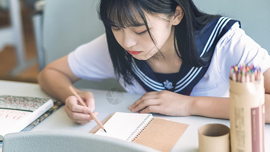 美女教室写真教室中可爱少女背景