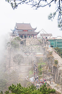 九华山天台景区安徽池州九华山天台峰背景