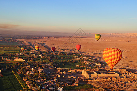 户外风景埃及卢克索帝王谷热气球背景