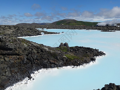 冰岛蓝湖景色背景图片