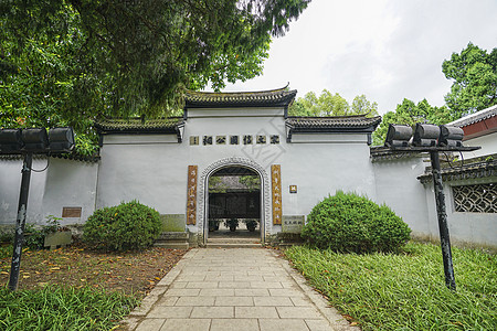 江心屿景区温州江心屿文天祥祠背景