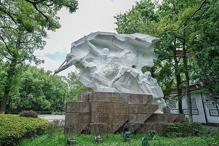 温州江心屿抗战雕塑图片