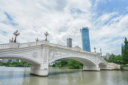 浙江绍兴温州地标白鹭洲公园背景