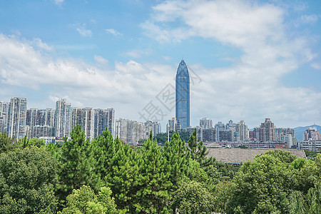 温州地标江心寺温州地标白鹭洲公园背景