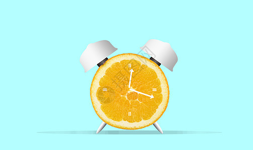 抽象创意橙子闹钟图片