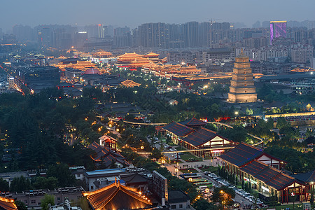 大雁塔夜景背景图片