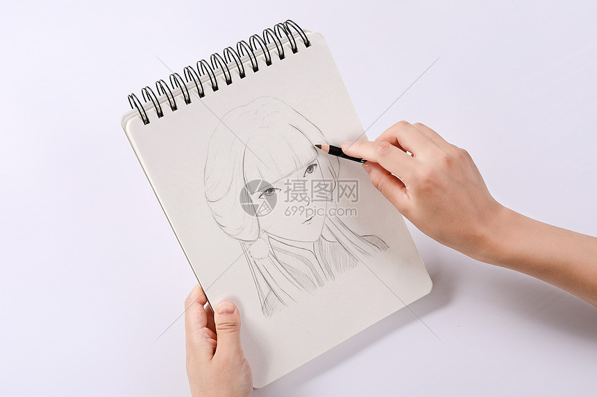 办公用品素描本图片