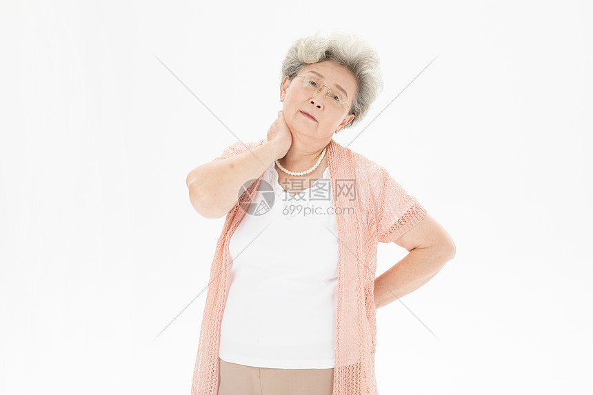 老年奶奶脖子疼图片