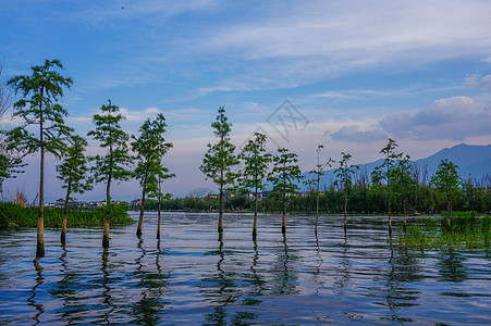 云南大理洱源村大理洱海背景