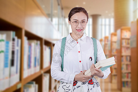 阳光和女生大学女生图书馆学习设计图片