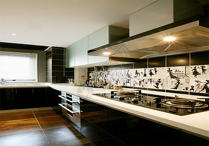 黑白灰简约厨房效果图图片