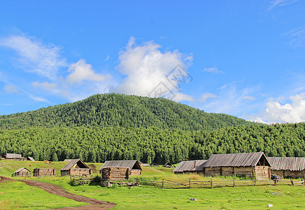 村落新疆禾木村背景