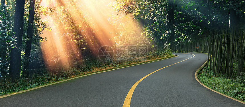 创意光芒道路图片