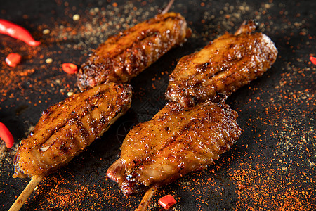 烧烤烤鸡翅撸串美味高清图片