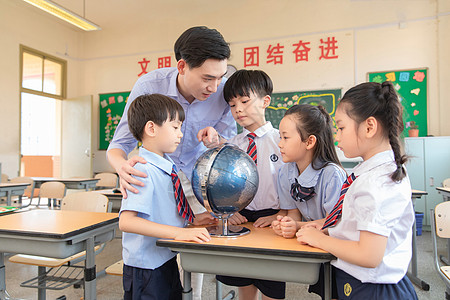 奥数指导老师小学地理课堂背景