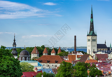 爱沙尼亚首都塔林老城旅游风光高清图片