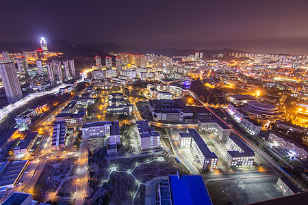 现代城市大连夜景图片