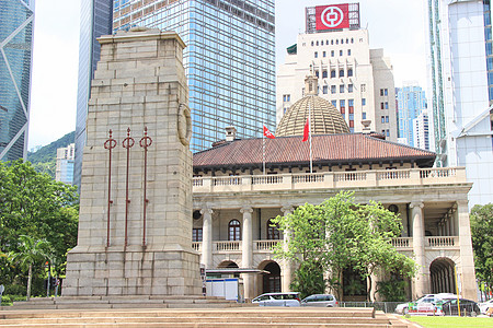 香港湿地公园香港中环皇后像广场背景