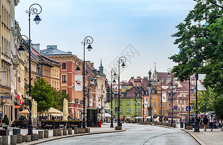 波兰华沙老城广场背景图片