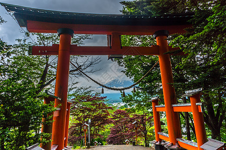 栉田神社日本富士吉田市新仓山浅间神社背景