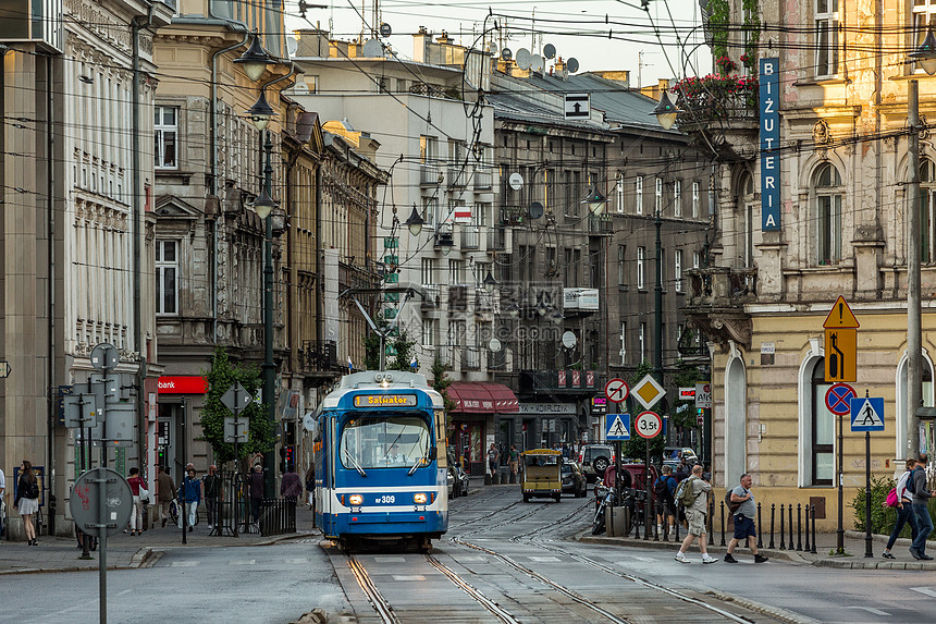 波兰克拉科夫老城街景图片