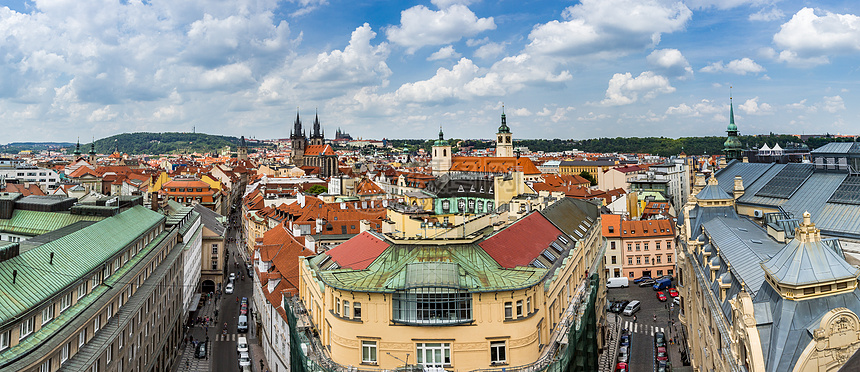 布拉格城市风光全景图图片