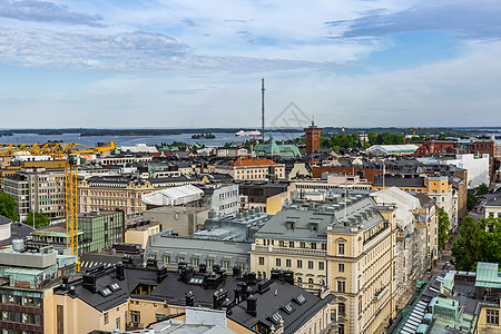 俯瞰芬兰赫尔辛基城市风光背景图片