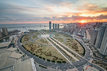 现代城市大连夜景图片