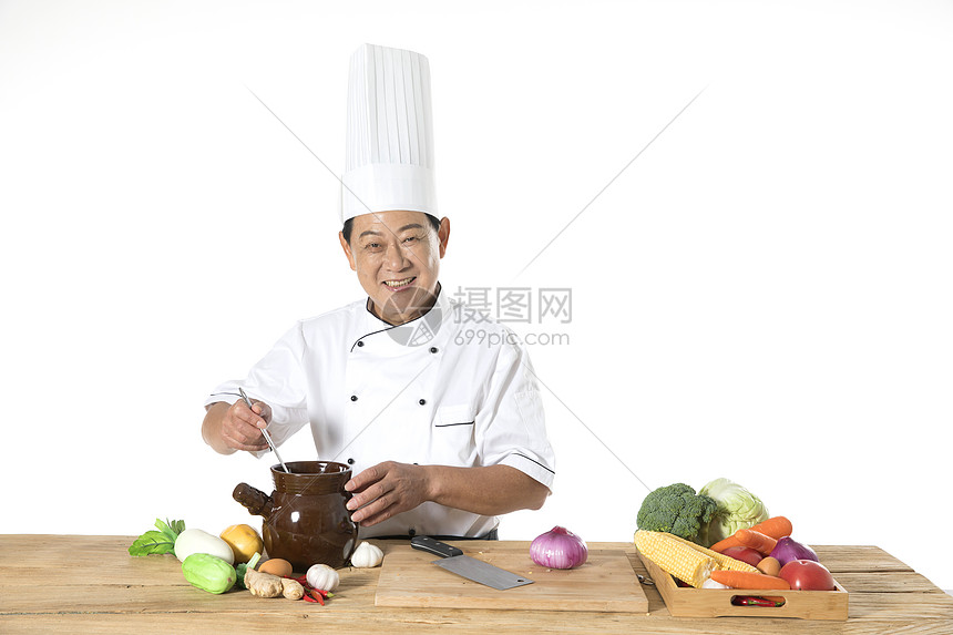 厨师煲汤图片