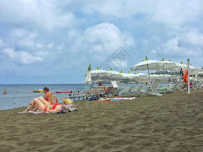 夏季地中海海滩休闲背景图片