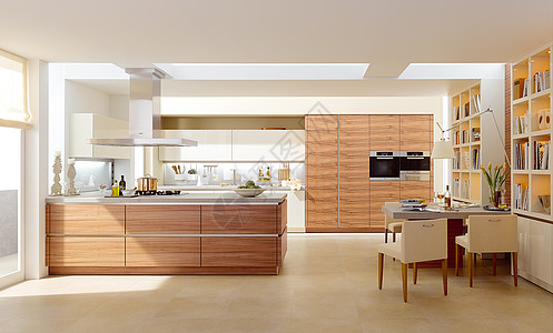 现代厨房效果图中岛厨房效果图设计图片