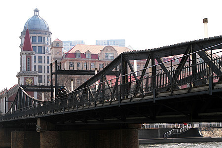 天津海河上的钢铁桥图片